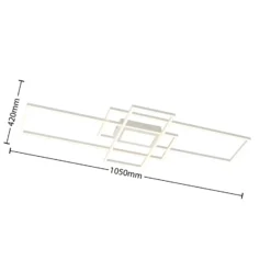Plafón LED Lindby Caitlin, blanco, metal, 105cm