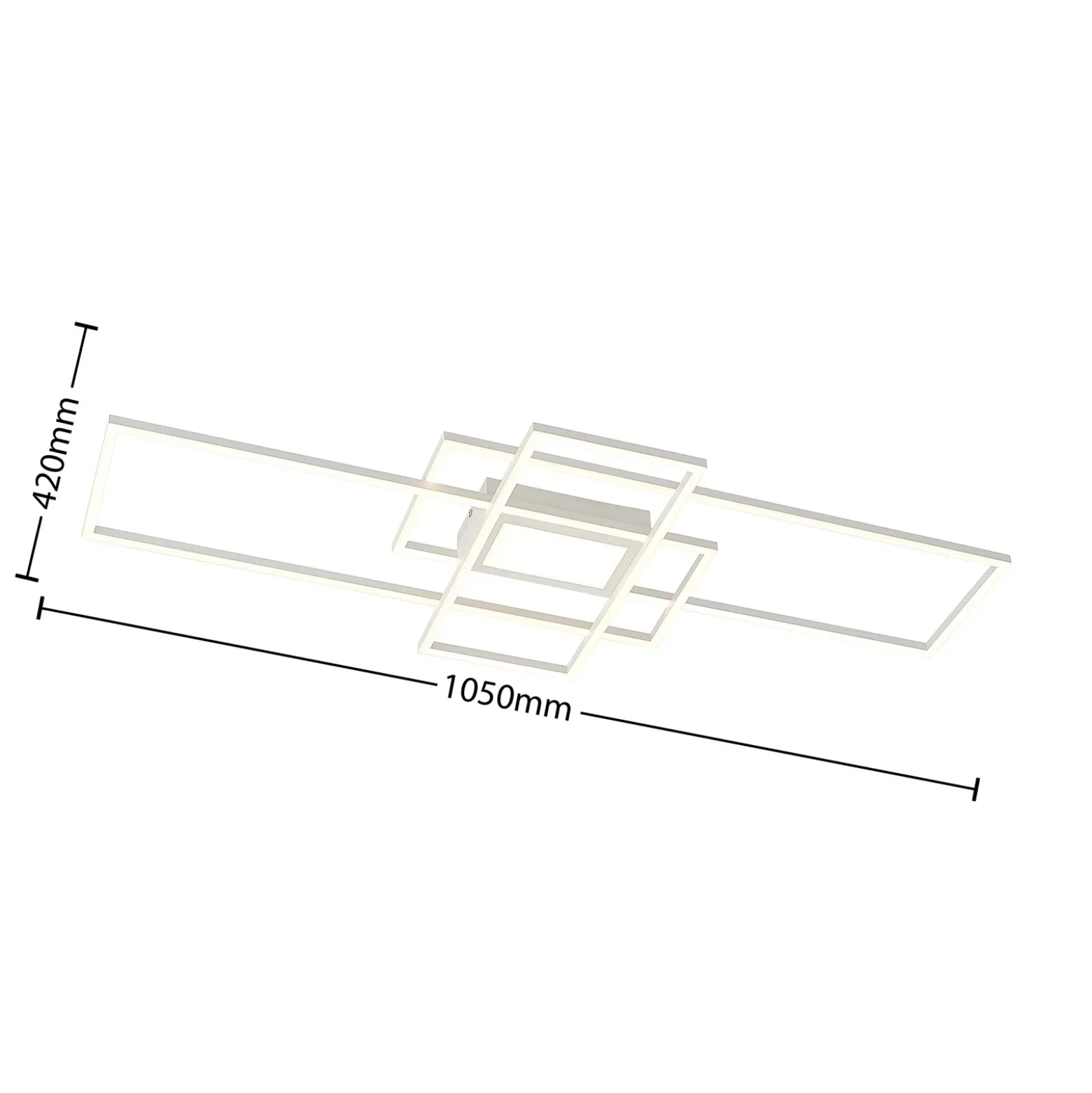Plafón LED Lindby Caitlin, blanco, metal, 105cm