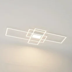 Plafón LED Lindby Caitlin, blanco, metal, 105cm