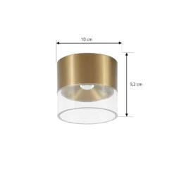 Plafón LED Lindby Dalila, dorado, Ø 10 cm, aluminio