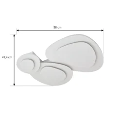 Plafón LED Lindby Delar, 60 x 60 cm, CCT, atenuable