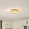 Plafón LED Lindby Eilif, bambú, Ø 40 cm