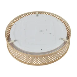 Plafón LED Lindby Eilif, bambú, Ø 40 cm