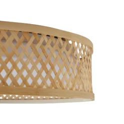 Plafón LED Lindby Eilif, bambú, Ø 40 cm