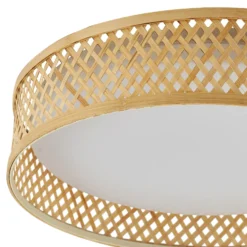 Plafón LED Lindby Eilif, bambú, Ø 40 cm