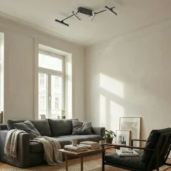 Plafón LED Lindby Eldrin, 4 luces, negro, tira de luz
