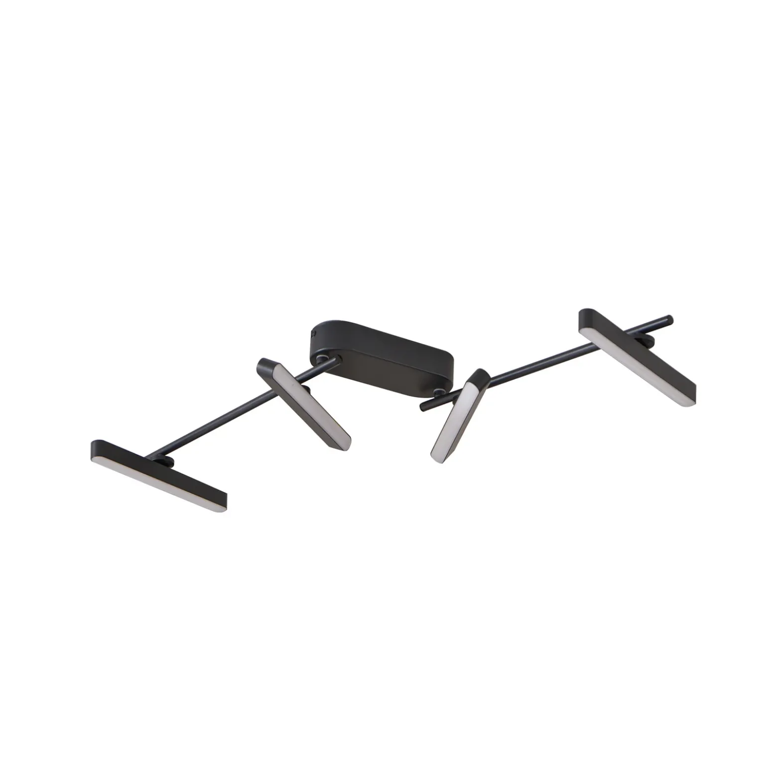 Plafón LED Lindby Eldrin, 4 luces, negro, tira de luz