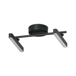 Plafón LED Lindby Eldrin, 2 luces, negro, tira de luz