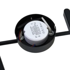 Plafón LED Lindby Eldrin, 2 luces, negro, tira de luz