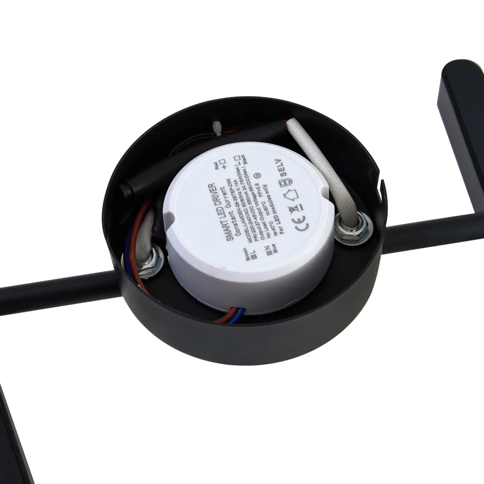 Plafón LED Lindby Eldrin, 2 luces, negro, tira de luz