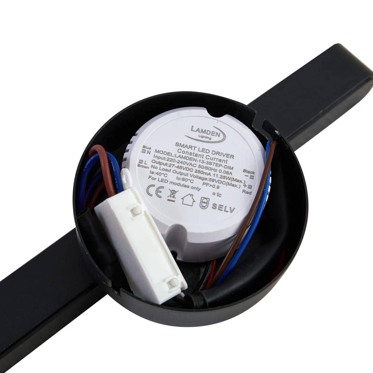 Plafón LED Lindby Eldrin, 1 luz, negro, tira de luz