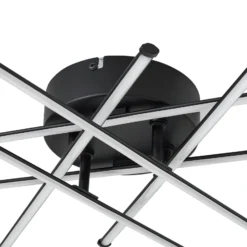 Plafón LED Lindby Elviano, Ø 80 cm, negro, 3000 K