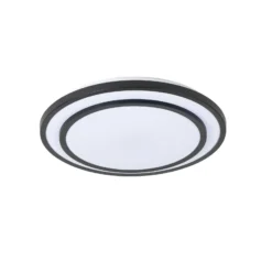 Plafón LED Lindby Essina, negro, metal, CCT, atenuable.