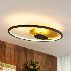 Plafón LED Lindby Feival, 61 cm, óxido/oro, atenuable