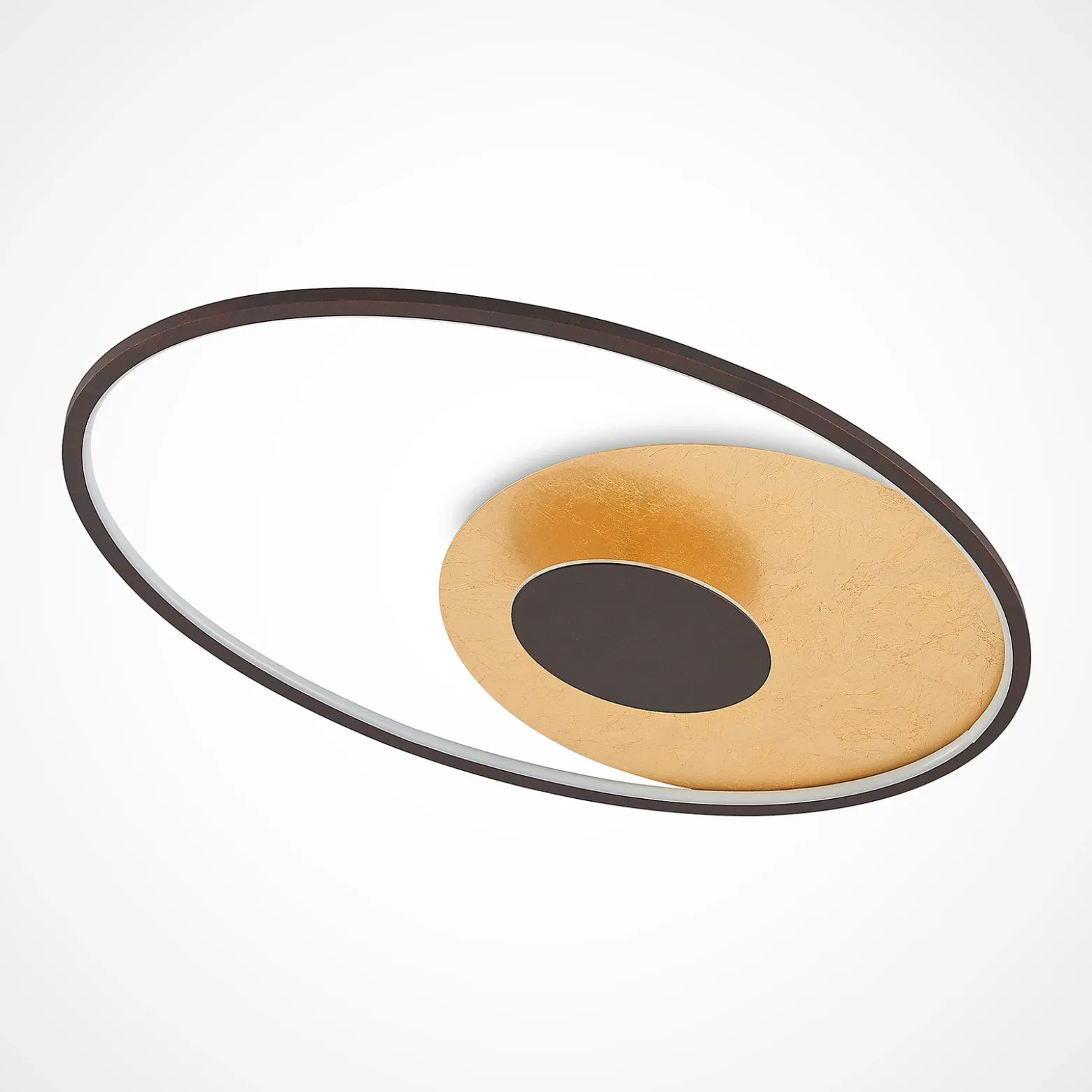 Plafón LED Lindby Feival, 73 cm, óxido/oro, atenuable