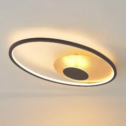 Plafón LED Lindby Feival, 61 cm, óxido/oro, atenuable