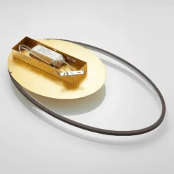 Plafón LED Lindby Feival, 73 cm, óxido/oro, atenuable