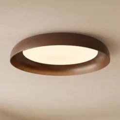 Plafón LED Lindby «Florie», marrón, metal, Ø 40 cm