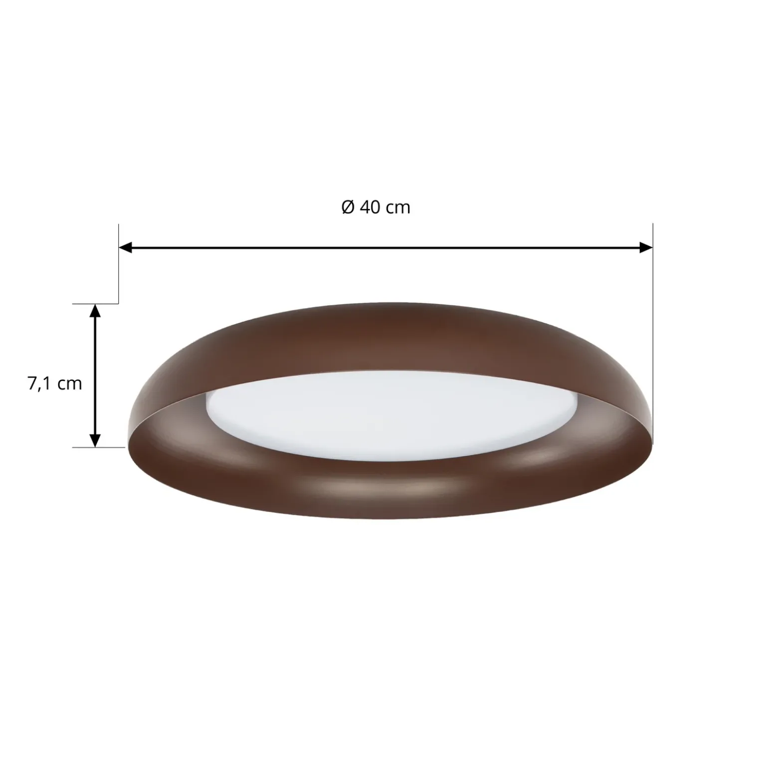 Plafón LED Lindby «Florie», marrón, metal, Ø 40 cm
