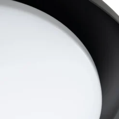 Plafón LED Lindby «Florie», negro, de metal, Ø 40 cm