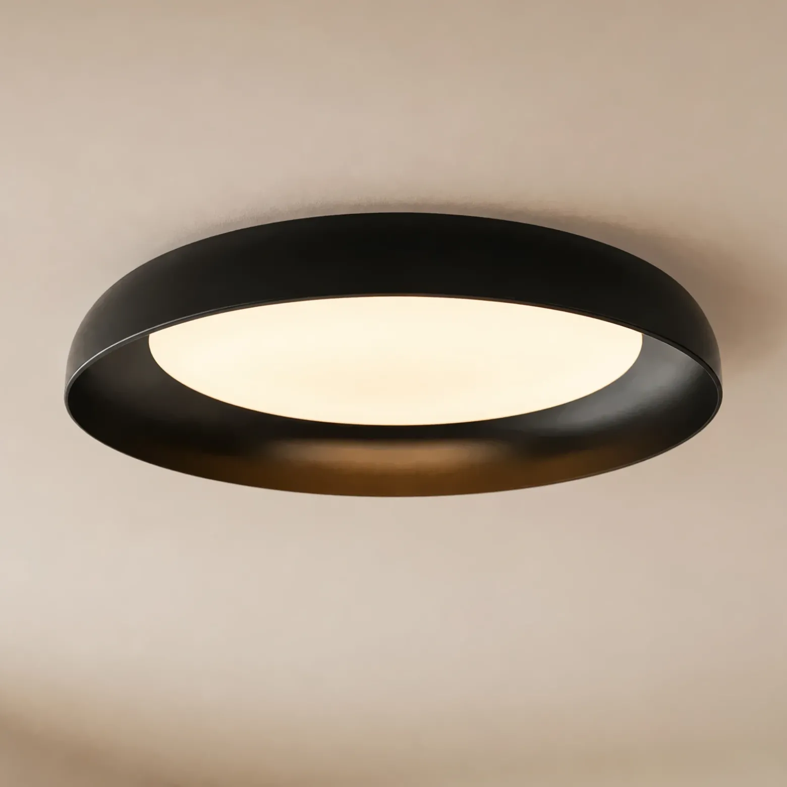 Plafón LED Lindby «Florie», negro, de metal, Ø 40 cm