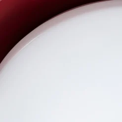 Plafón LED Lindby «Florie», rojo, de metal, Ø 40 cm