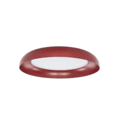 Plafón LED Lindby «Florie», rojo, de metal, Ø 40 cm