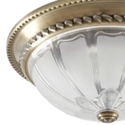 Plafón LED Lindby Henja, latón envejecido, Ø 32 cm, atenuable
