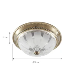 Plafón LED Lindby Henja, latón envejecido, Ø 32 cm, atenuable