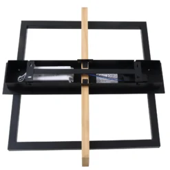 Plafón LED Lindby Holamu, 46cm, negro, madera, metal