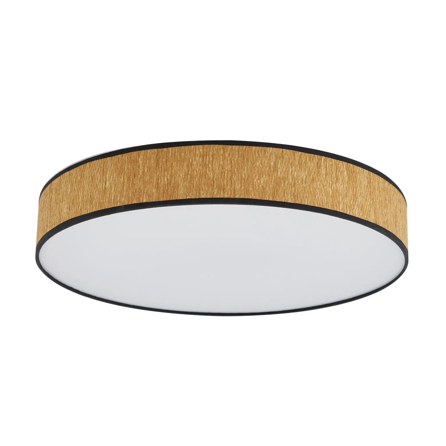 Plafón LED Lindby Jutis, beige, alga, Ø 50 cm