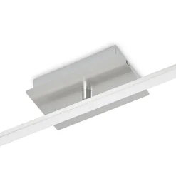 Plafón LED Lindby Kerem, 345 cm, color níquel, metal