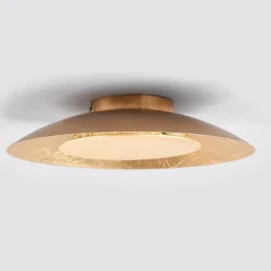 Plafón LED Lindby Keti, Ø 35 cm, dorado, redondo, metal