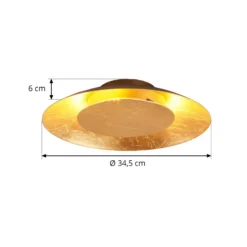 Plafón LED Lindby Keti, Ø 35 cm, dorado, redondo, metal