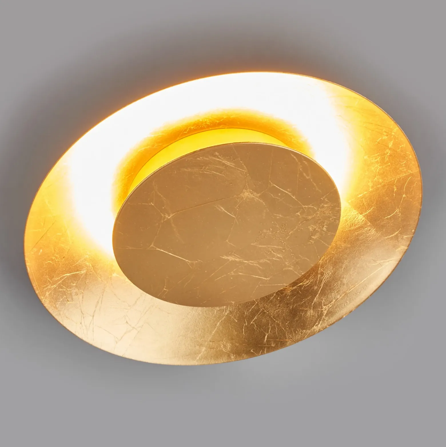 Plafón LED Lindby Keti, Ø 35 cm, dorado, redondo, metal
