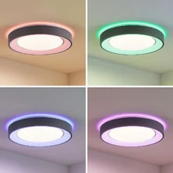 Plafón LED Lindby Lindum, RGB, CCT, control remoto, atenuable