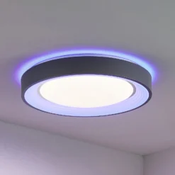 Plafón LED Lindby Lindum, RGB, CCT, control remoto, atenuable