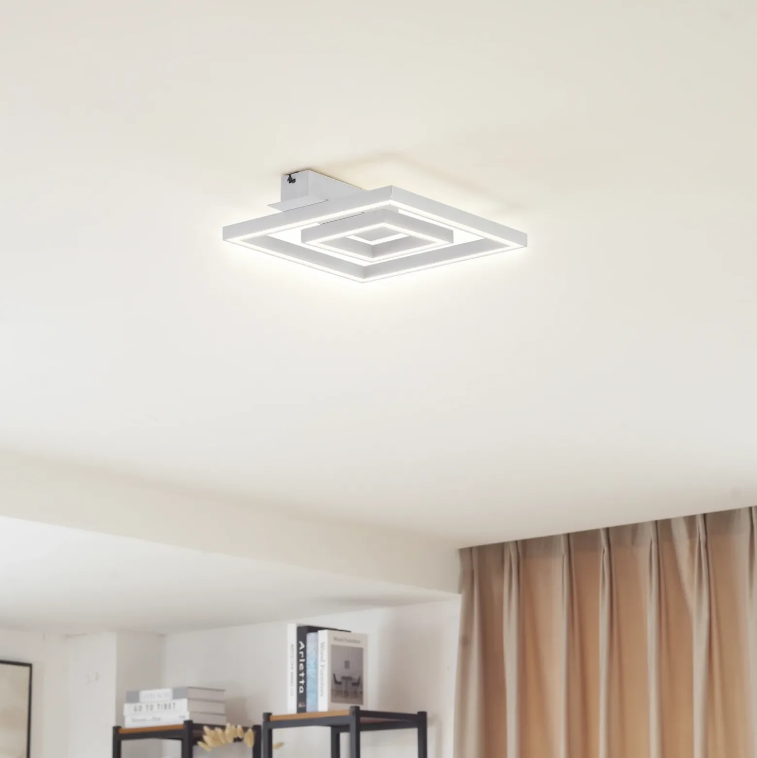Plafón LED Lindby Madamo, blanco, 30 cm, 3000K