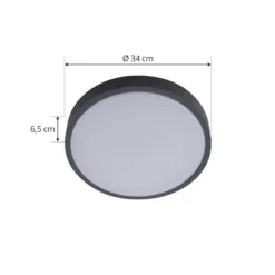 Plafón LED Lindby Manala, gris hormigón, RGB, CCT, control remoto