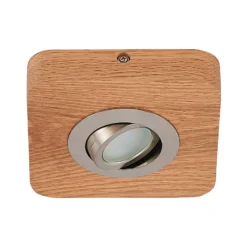 Plafón LED Lindby Mikari, 14 cm, madera, orientable