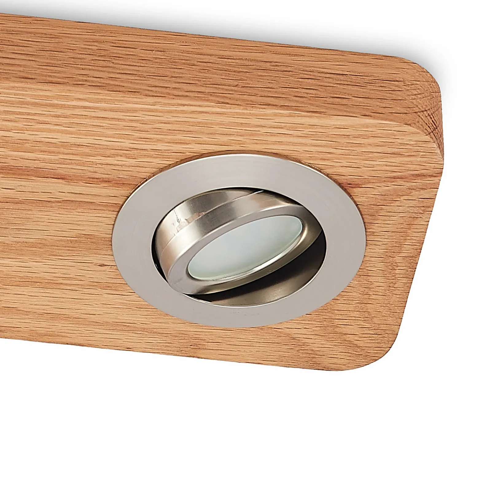 Plafón LED Lindby Mikari, 30 cm, madera, orientable