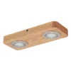 Plafón LED Lindby Mikari, 30 cm, madera, orientable