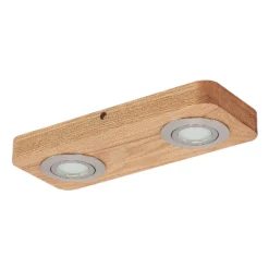 Plafón LED Lindby Mikari, 30 cm, madera, orientable