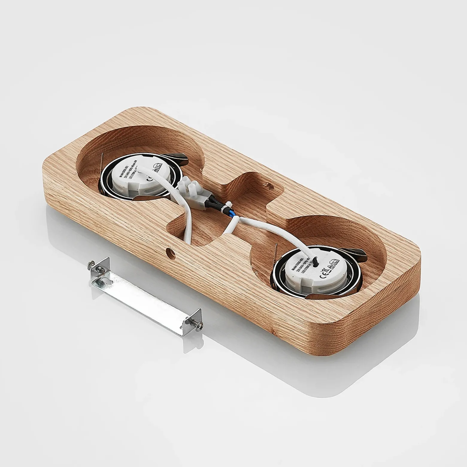 Plafón LED Lindby Mikari, 30 cm, madera, orientable