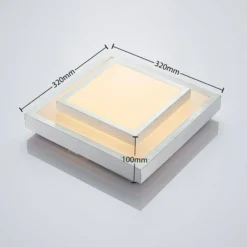 Plafón LED Lindby Mirco, 32 cm, angular, aluminio
