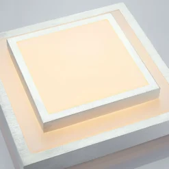 Plafón LED Lindby Mirco, 32 cm, angular, aluminio