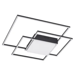 Plafón LED Lindby Nelinka, 60 cm, negro, aluminio