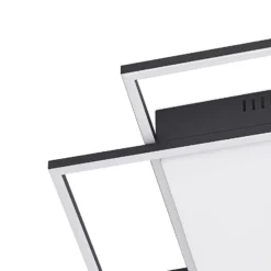 Plafón LED Lindby Nelinka, 60 cm, negro, aluminio