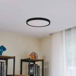 Plafón LED Lindby Pravin, Ø 40 cm, CCT, negro