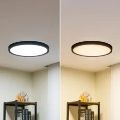 Plafón LED Lindby Pravin, Ø 50 cm, CCT, negro